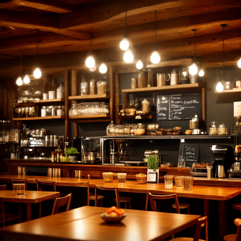 cafe acolhedor interior madeira luz