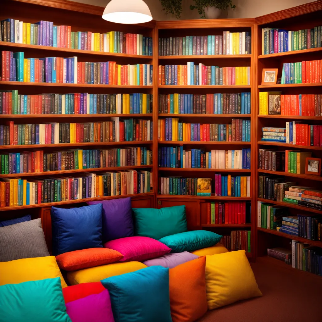 livraria vibrante estantes livros generos