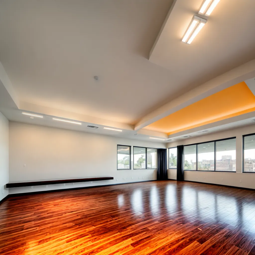 estudio danca piso madeira janelas