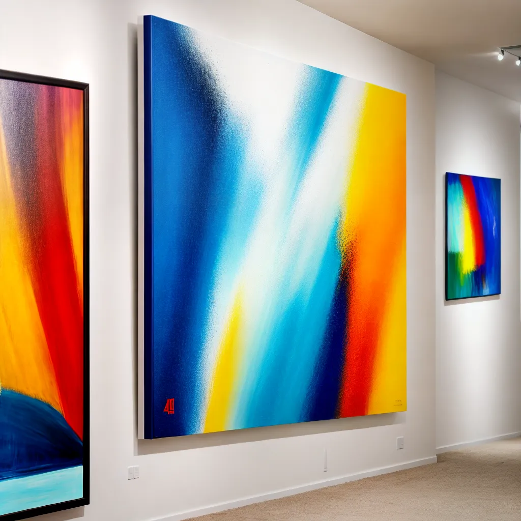 pintura vibrante esculturas abstratas galeria