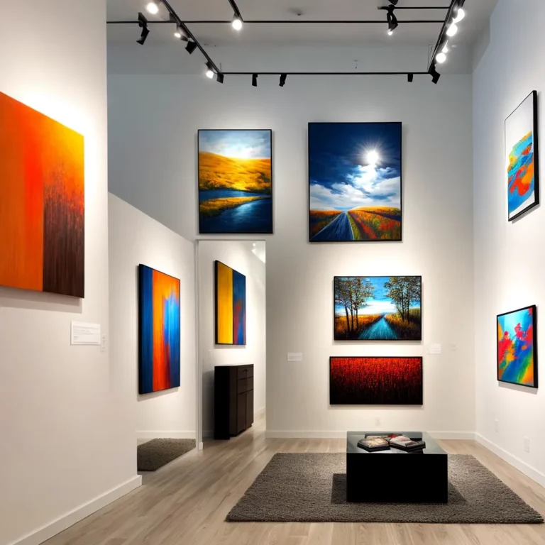Como integrar a decoração da galeria com as obras de arte em exibição.