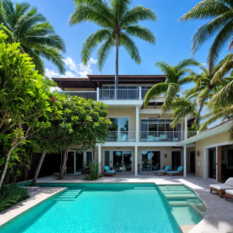 Decoração de casas na praia com piscina