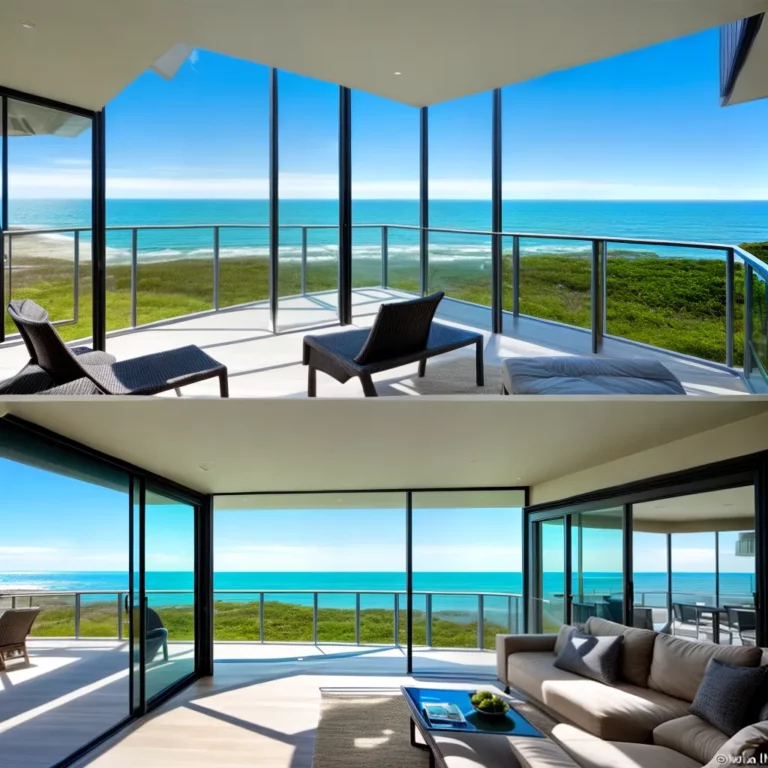 O uso de vidro e elementos transparentes na decoração de casas na praia