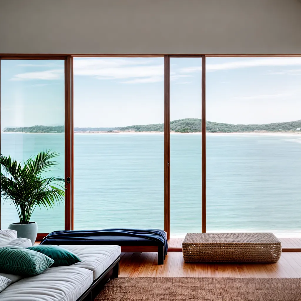 casa praia interior minimalista sereno