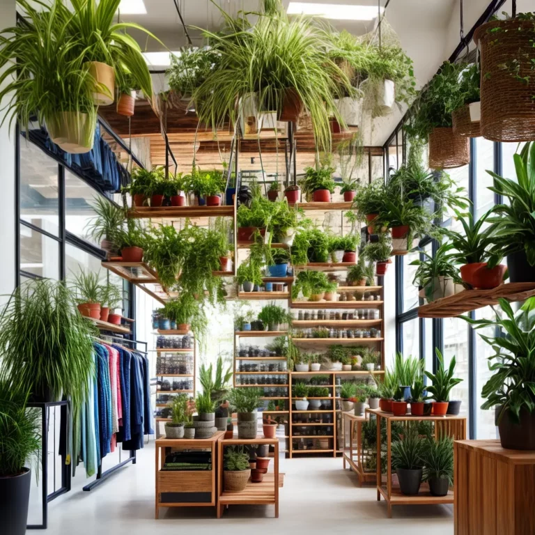 Decoração sustentável para lojas de roupas
