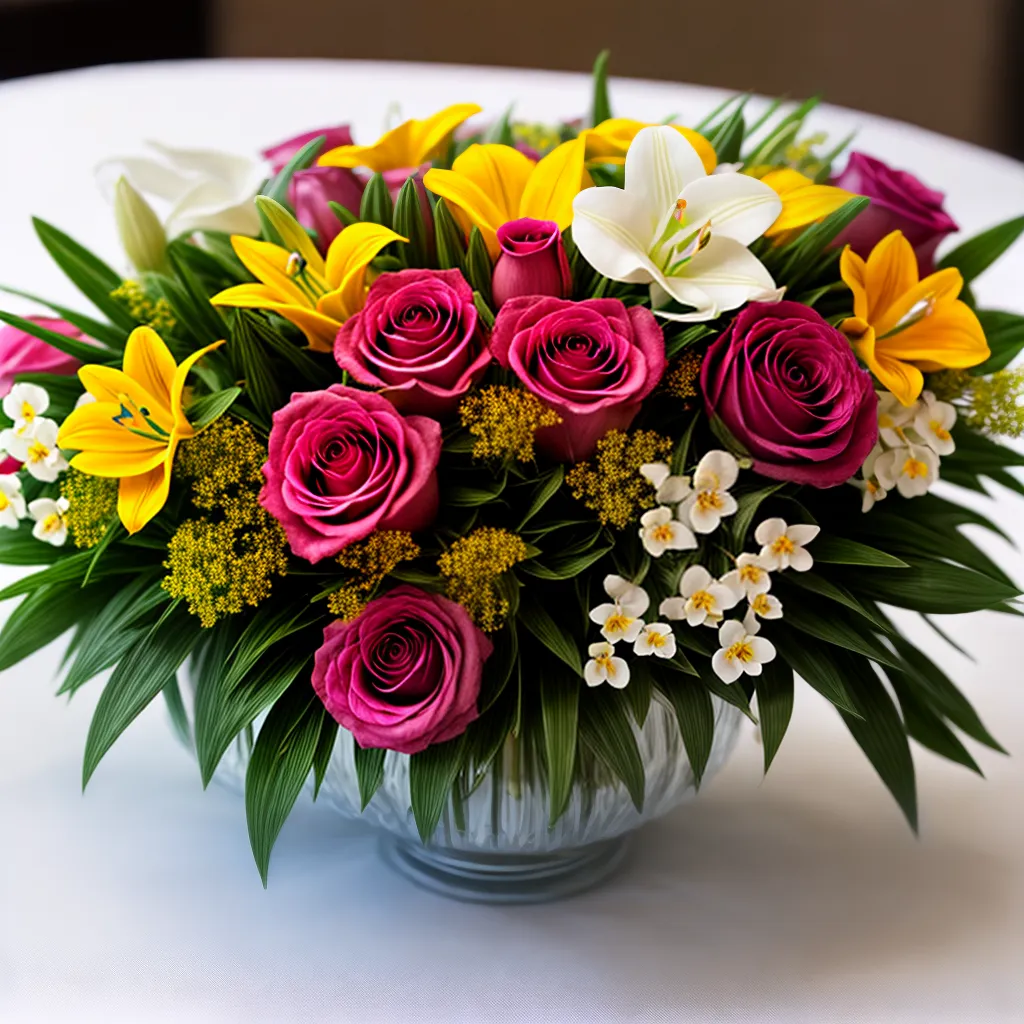 arranjo floral elegante cores