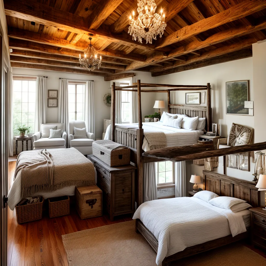 quarto fazenda rustico cama vintage