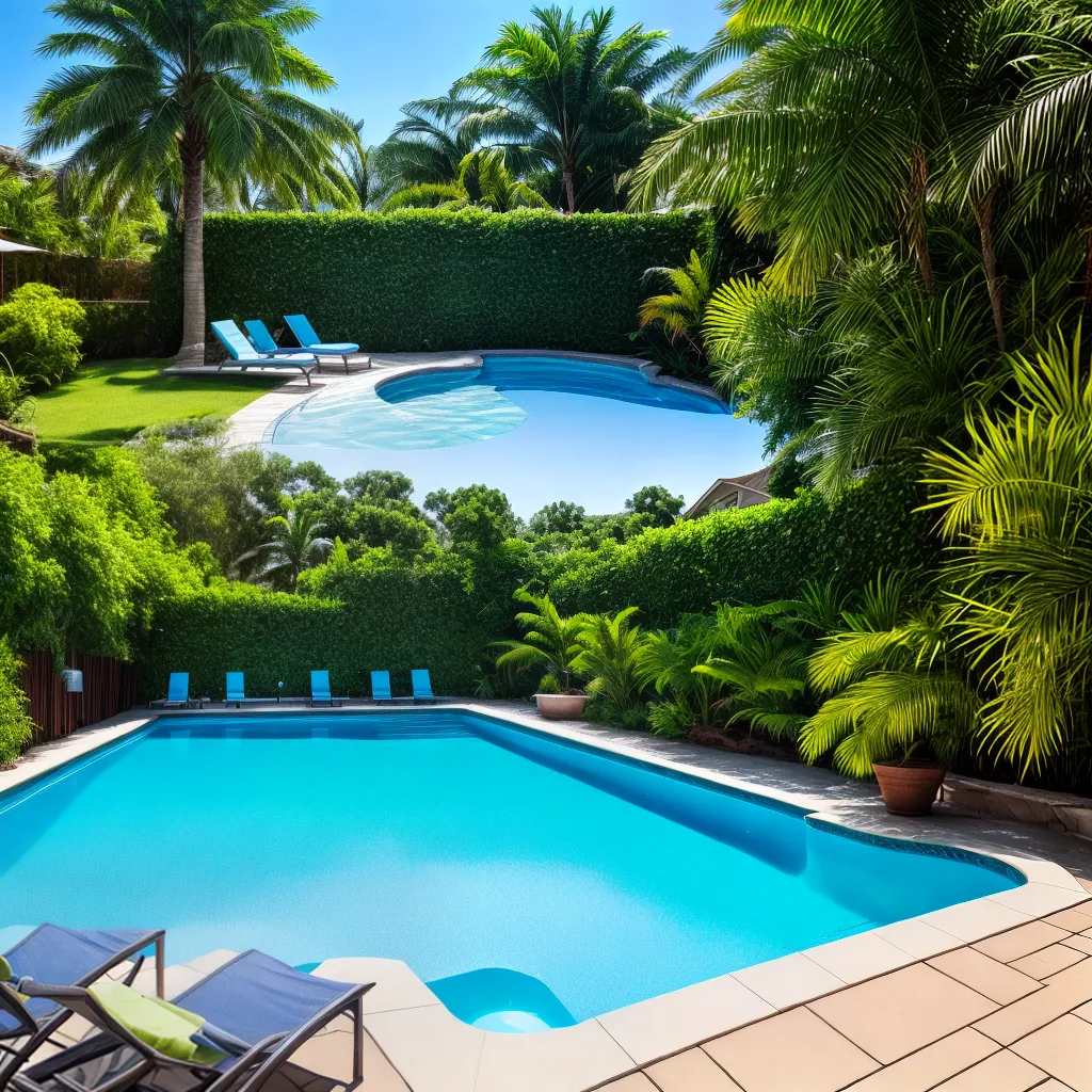 piscina azul jardim limpeza sol