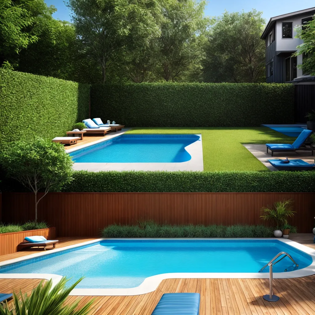 piscina azul aquecedor jardim verde