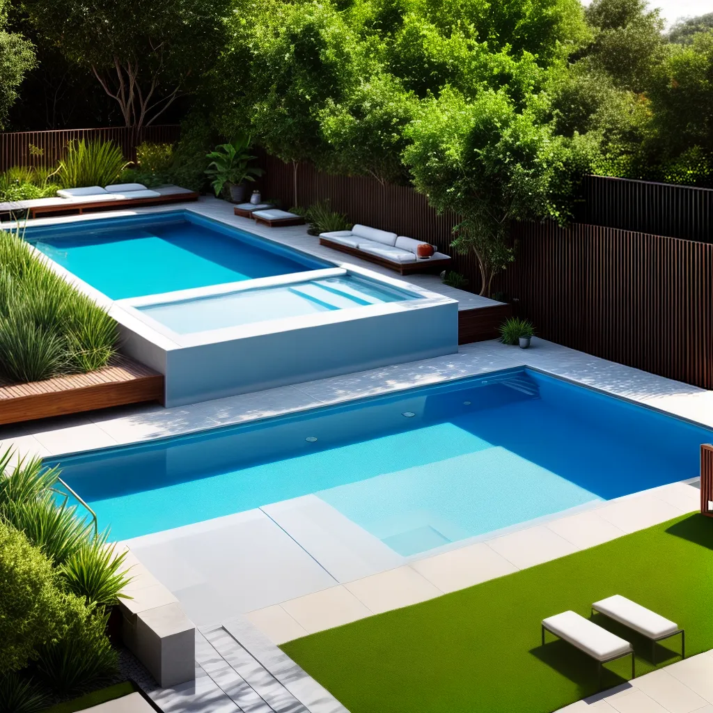 piscina azul aquecedor moderno