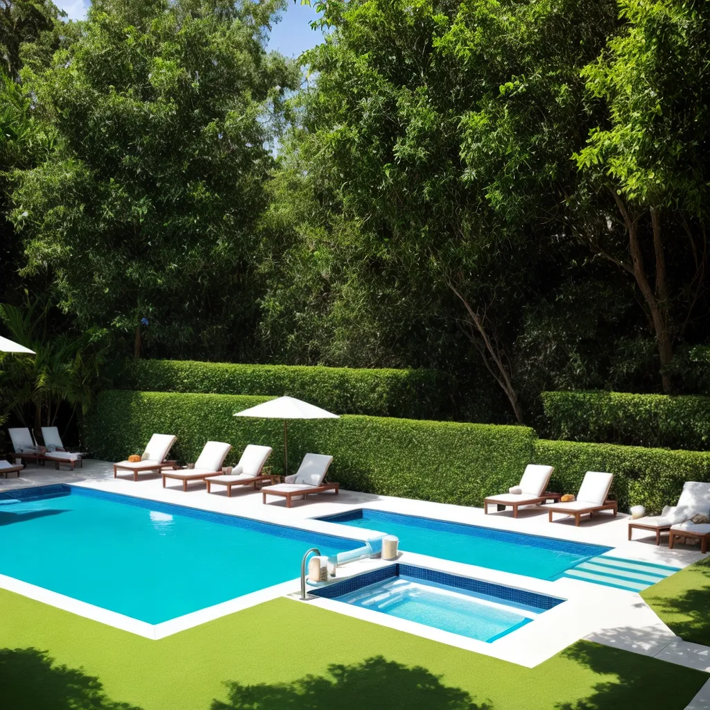 piscina azul jardim limpeza