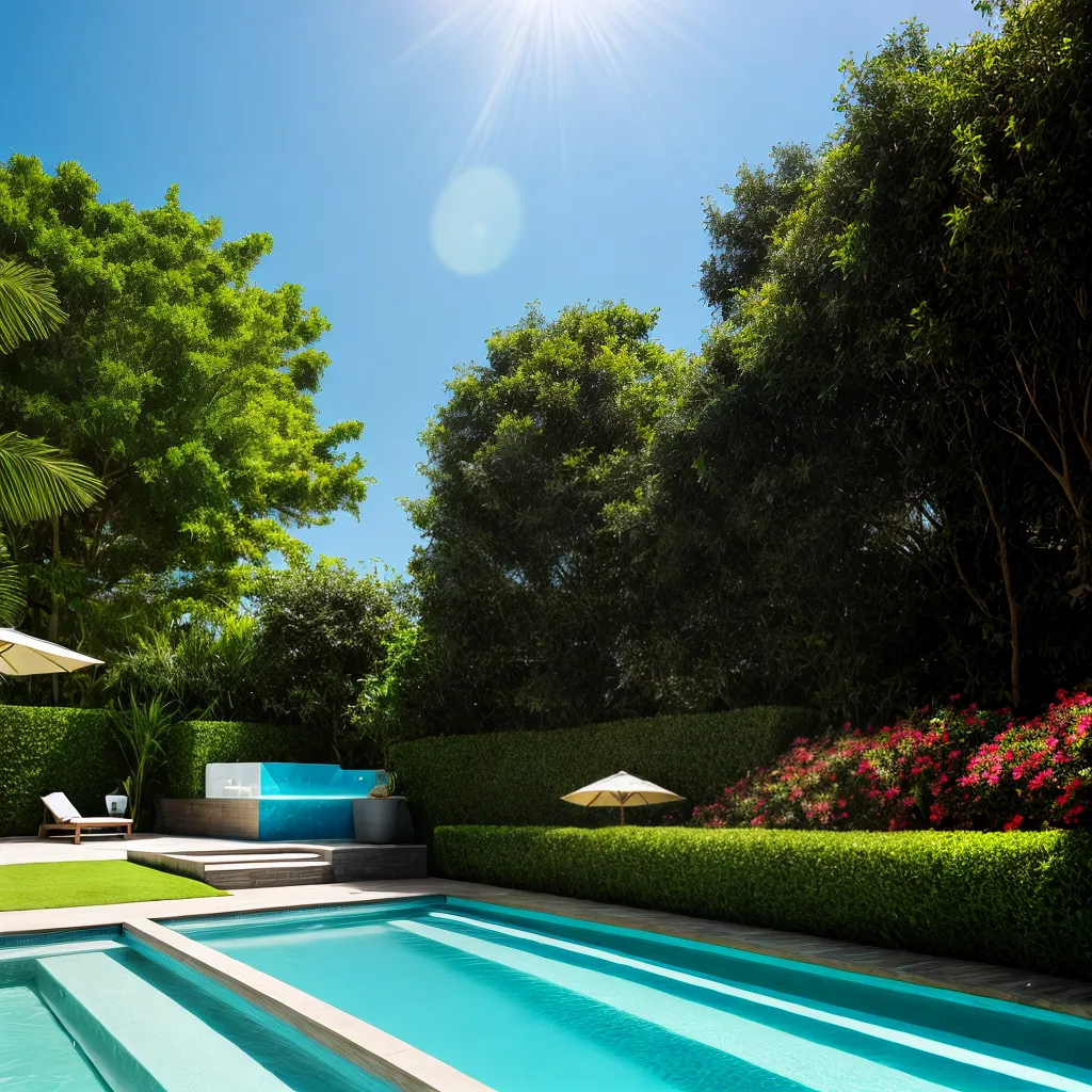 piscina limpa natureza sol