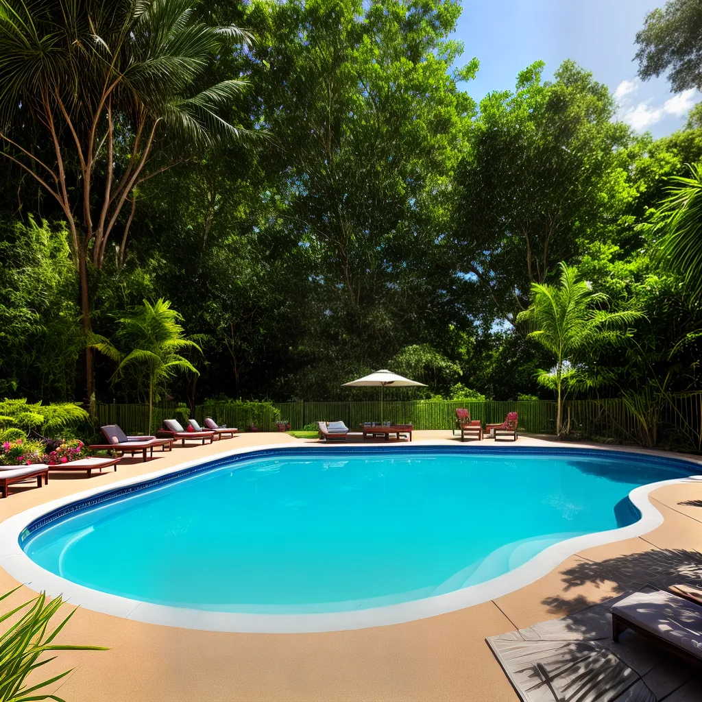 piscina azul natureza familia