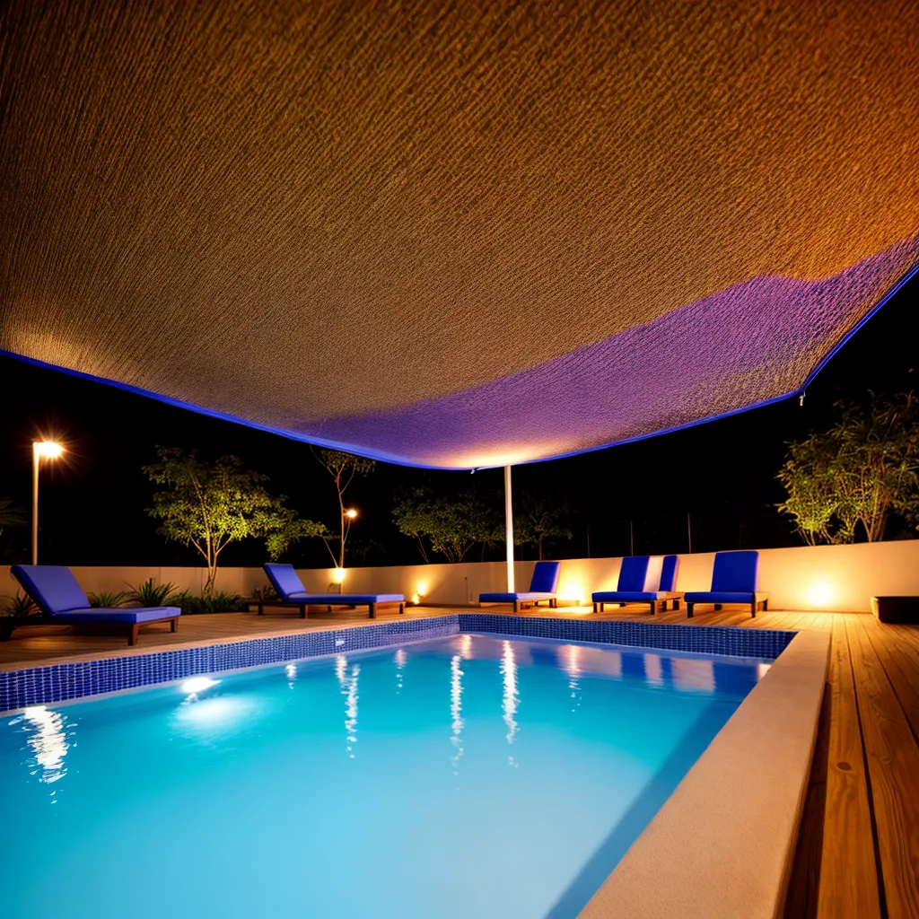 piscina azul natureza rede insetos