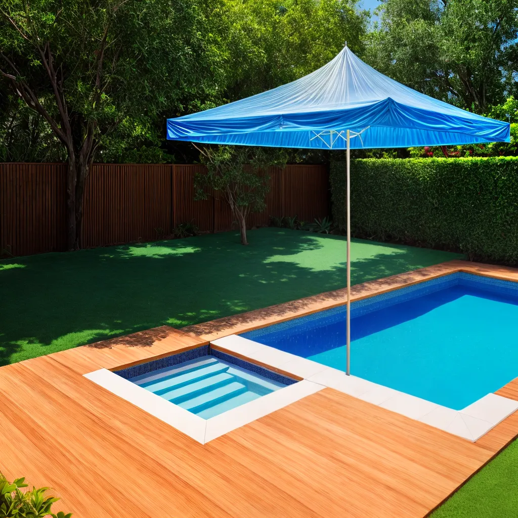 piscina azul jardim cuidado