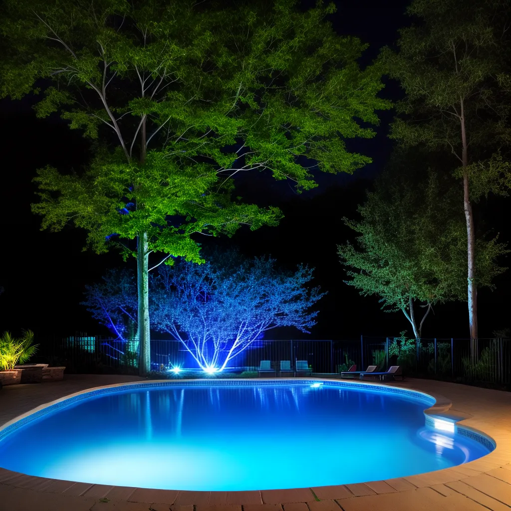 piscina noturna luzes subaquaticas 2