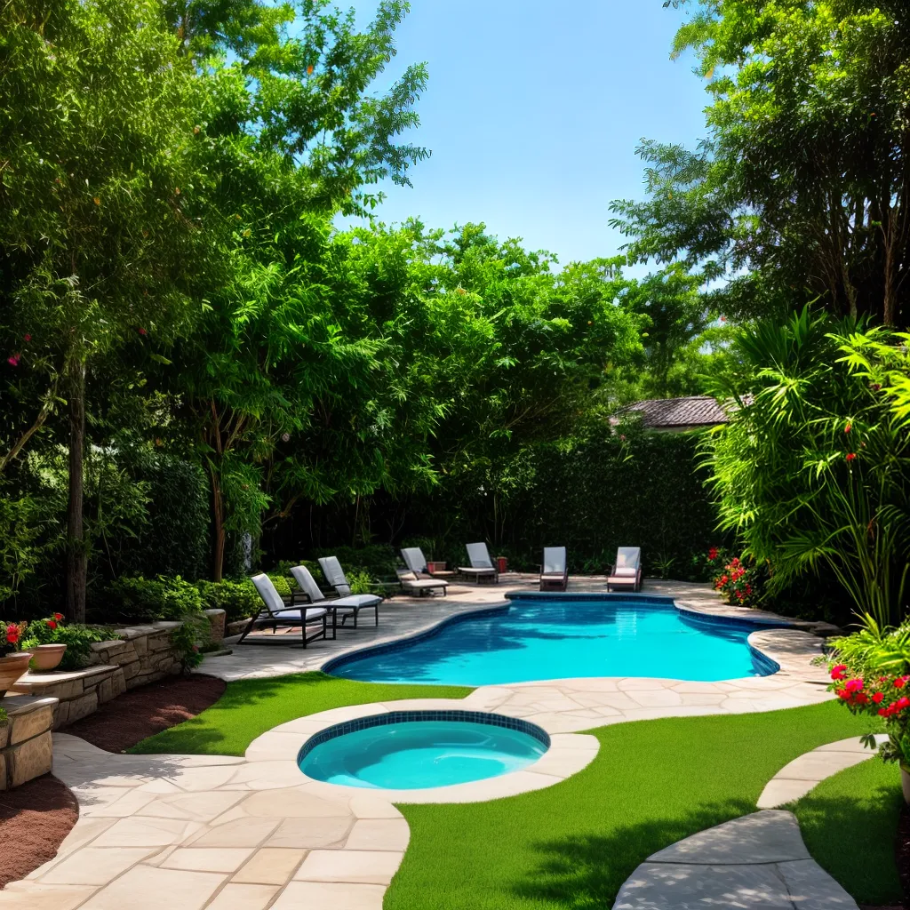 jardim piscina verde oasis