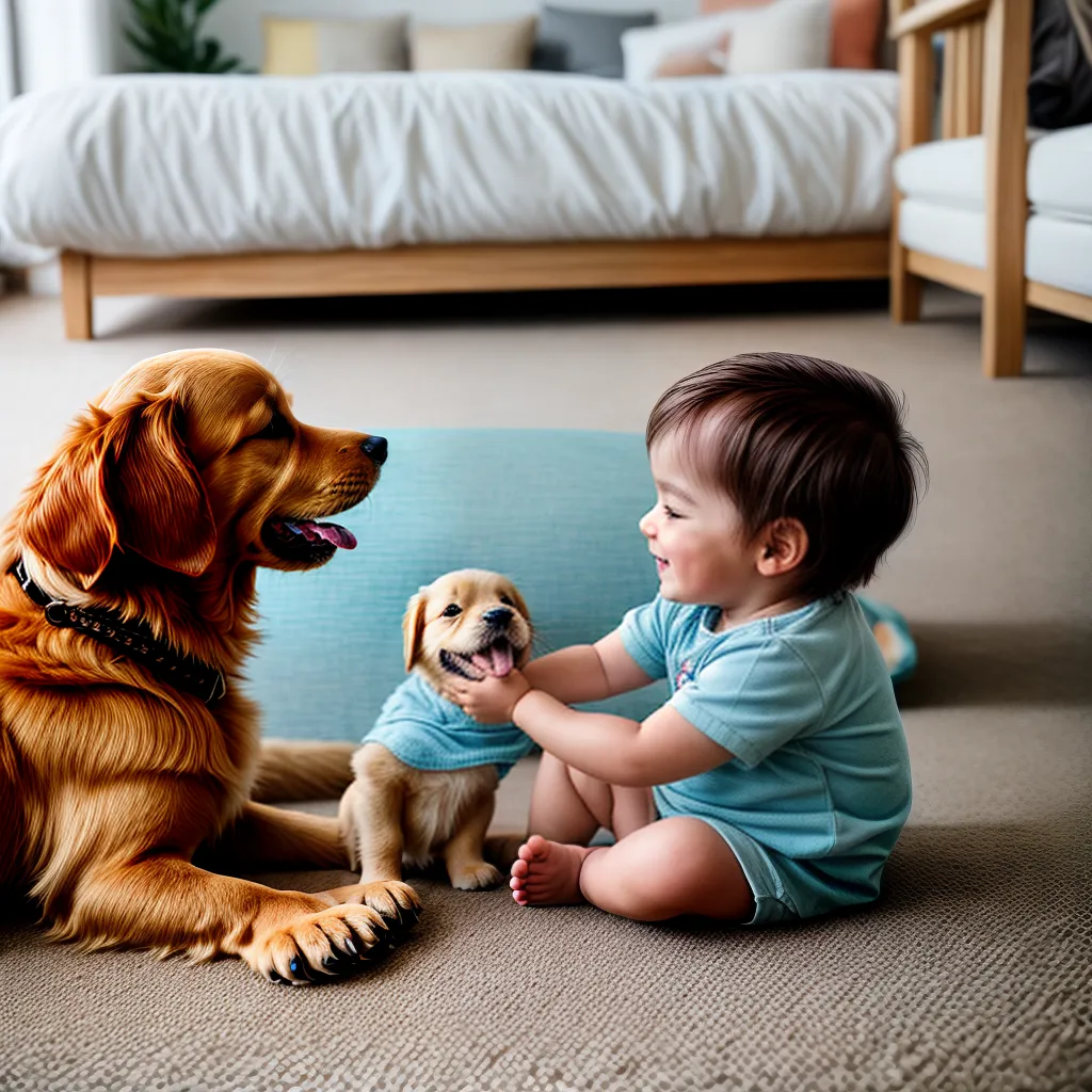 bebe sorriso cachorro dourado