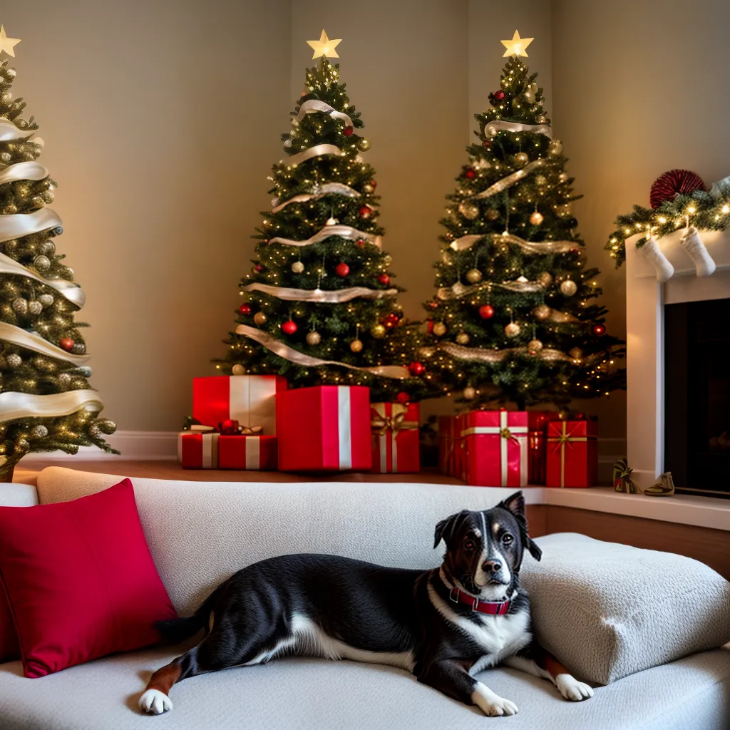 sala natal decoracao arvore pet