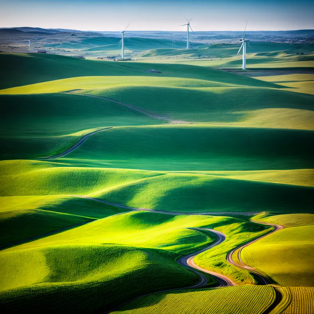 paisagem verde turbinas energia limpa