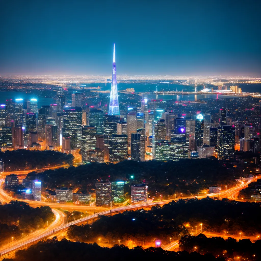 cidade noturna led estrelas sustentabilidade