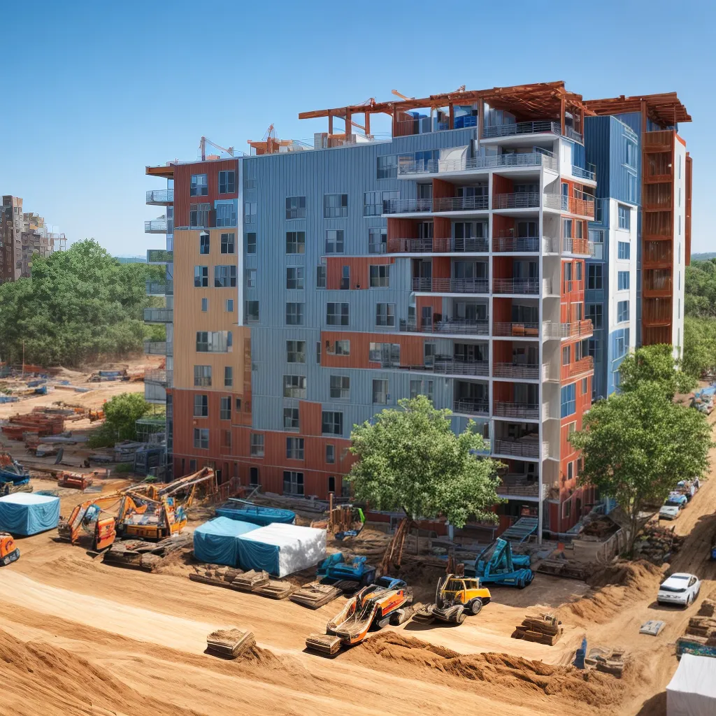 construcao apartamento moderno ilustracao