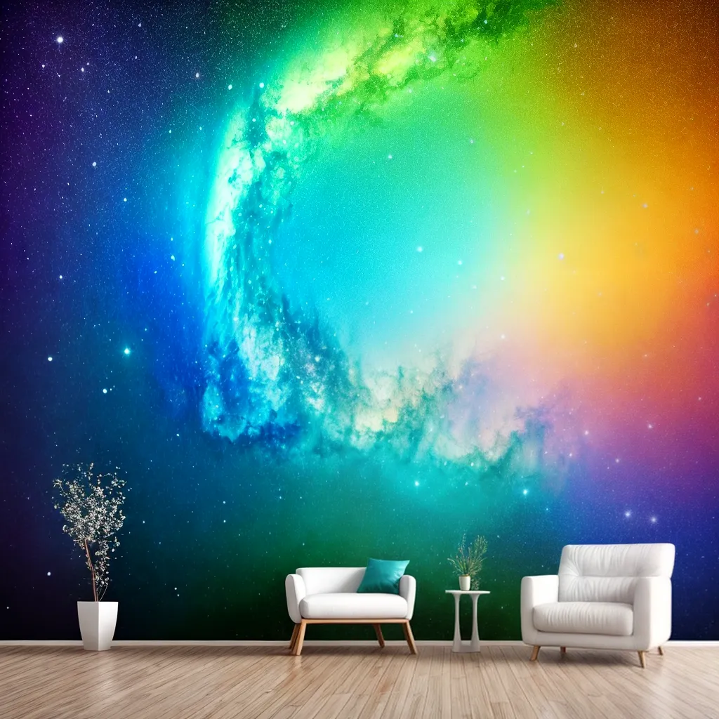 papel parede 3d fantasia vibrante
