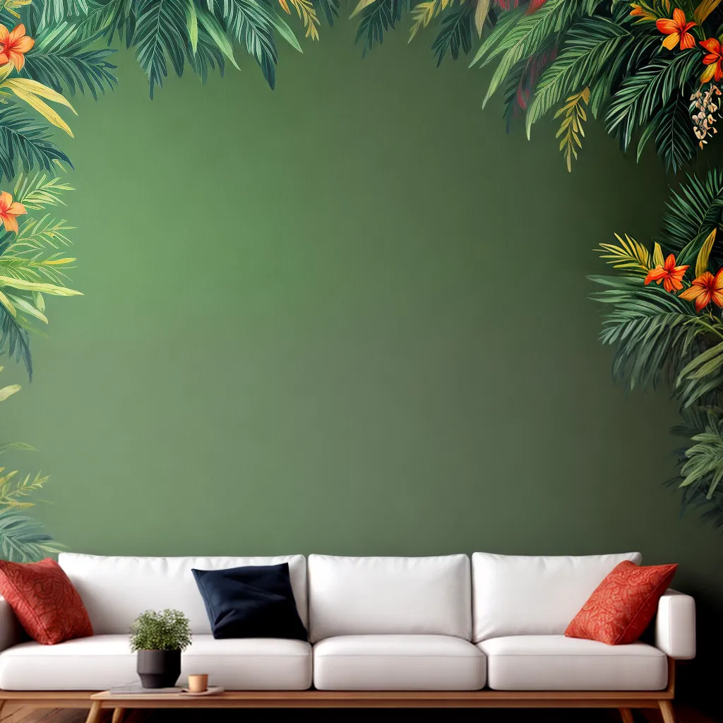 papel de parede botanico vibrante