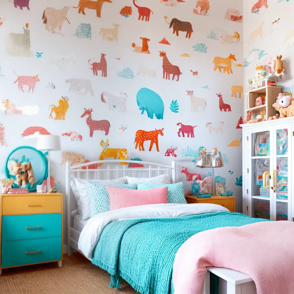 papel de parede animais geometrico infantil