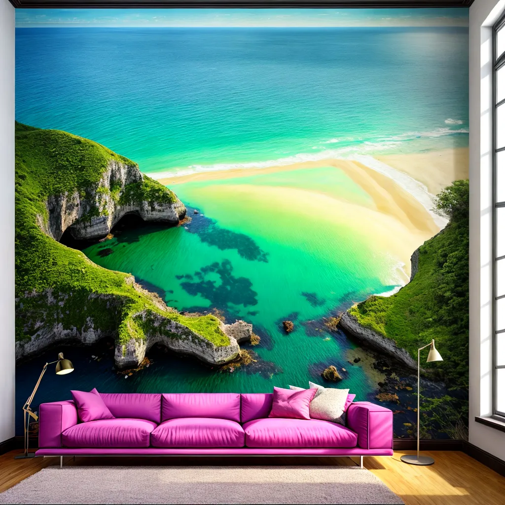 quarto decorado papel parede mural