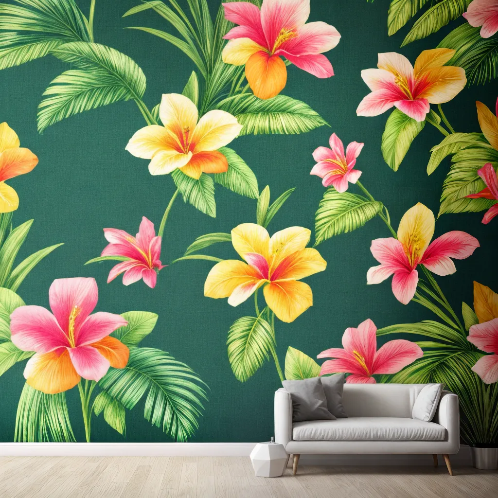 papel de parede tropical folhas palmeiras 1
