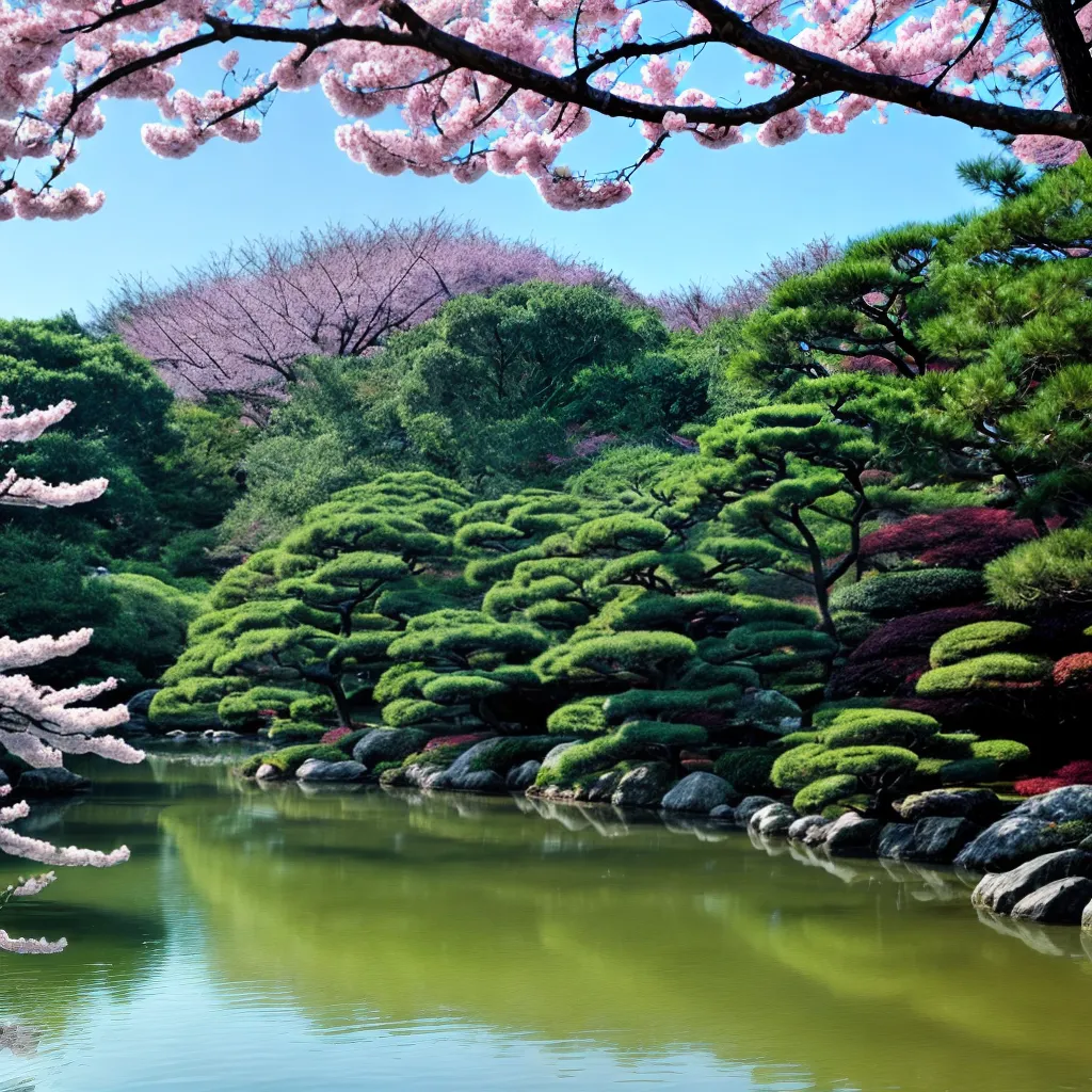 papel de parede japones cerejeira tranquilidade