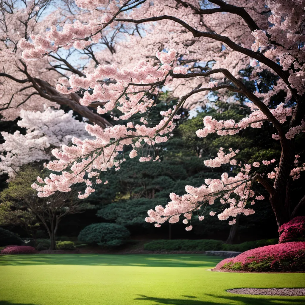 papel de parede japones cerejeira tranquilidade 1
