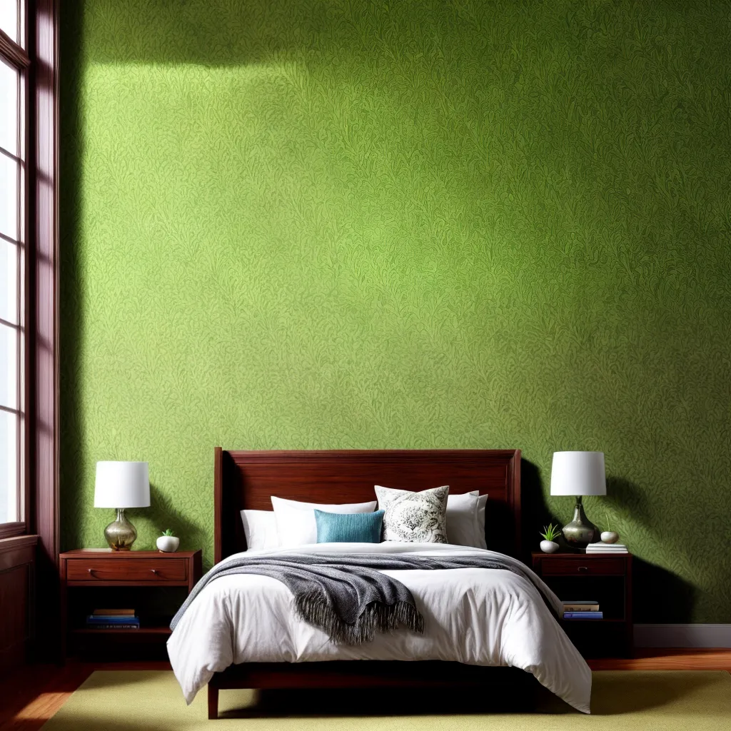 quarto decorado papel de parede natureza