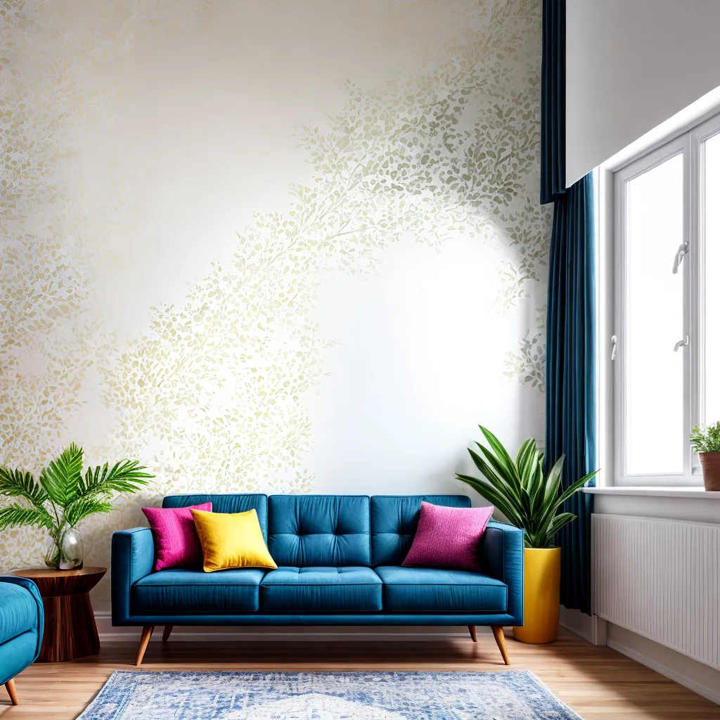 sala vibrante papel de parede decorativo