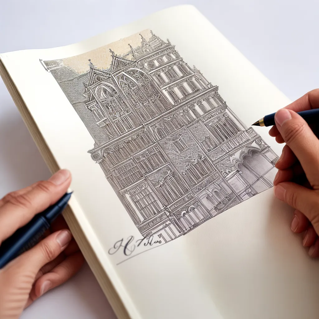 sketchbook arquitetura desenhos nomes 2