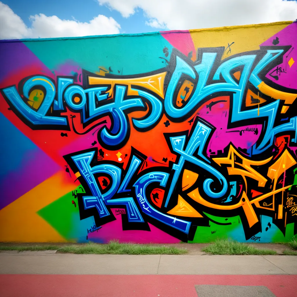 mural urbano arte letras colorido