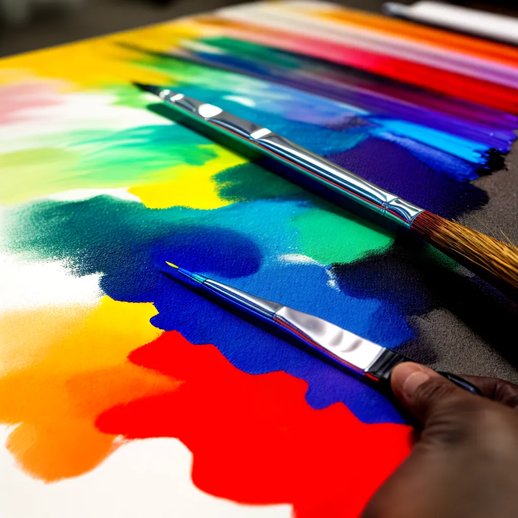 mao artista pincel tinta galeria