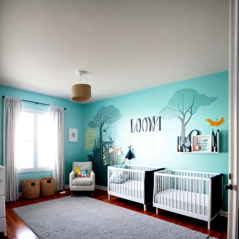 Decoração de quartos para gêmeos com temas complementares
