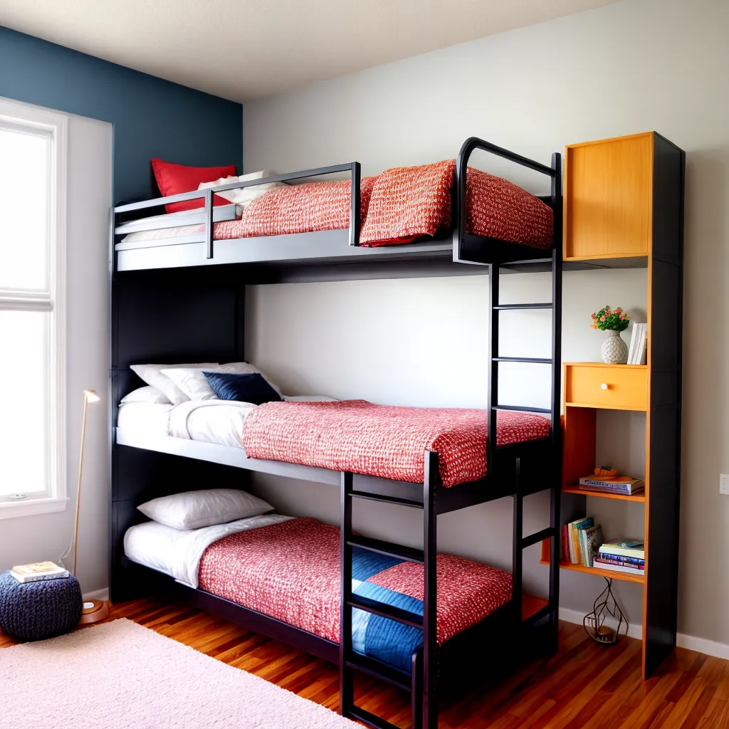 quarto gemeos beliche roupa estante tapete