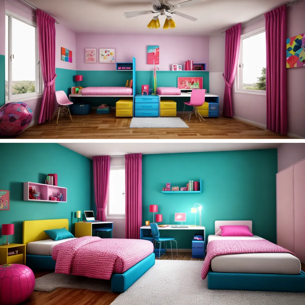 quarto gemeos decorado rosa azul