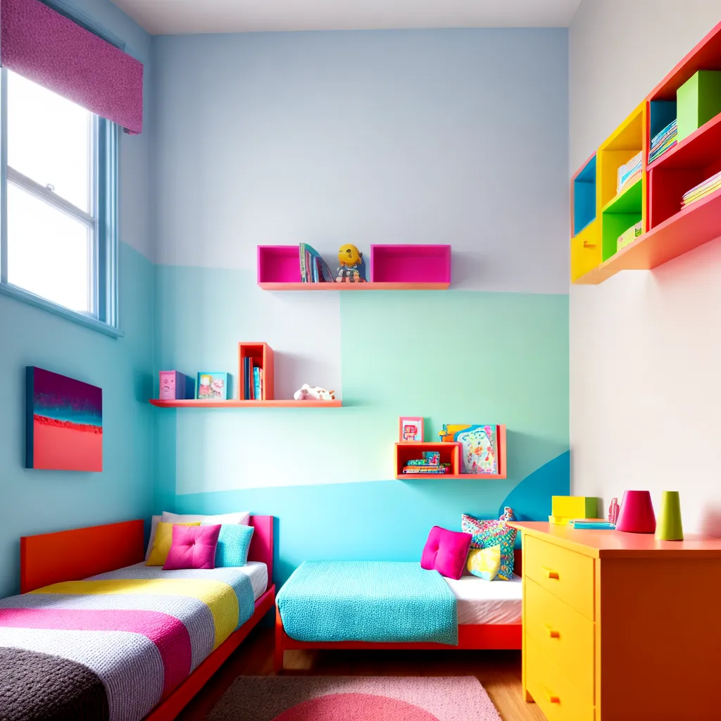 quarto gemeos colorido divertido