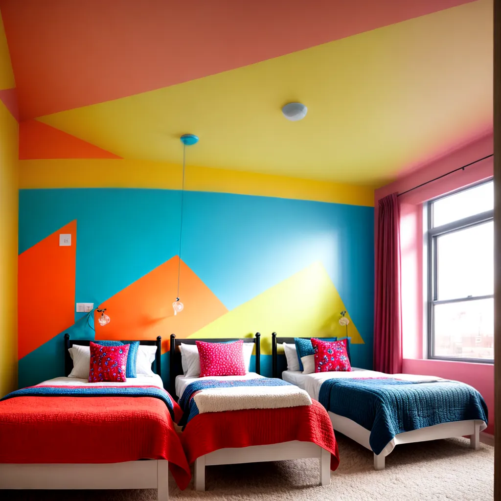quarto gemeos colorido artesanal