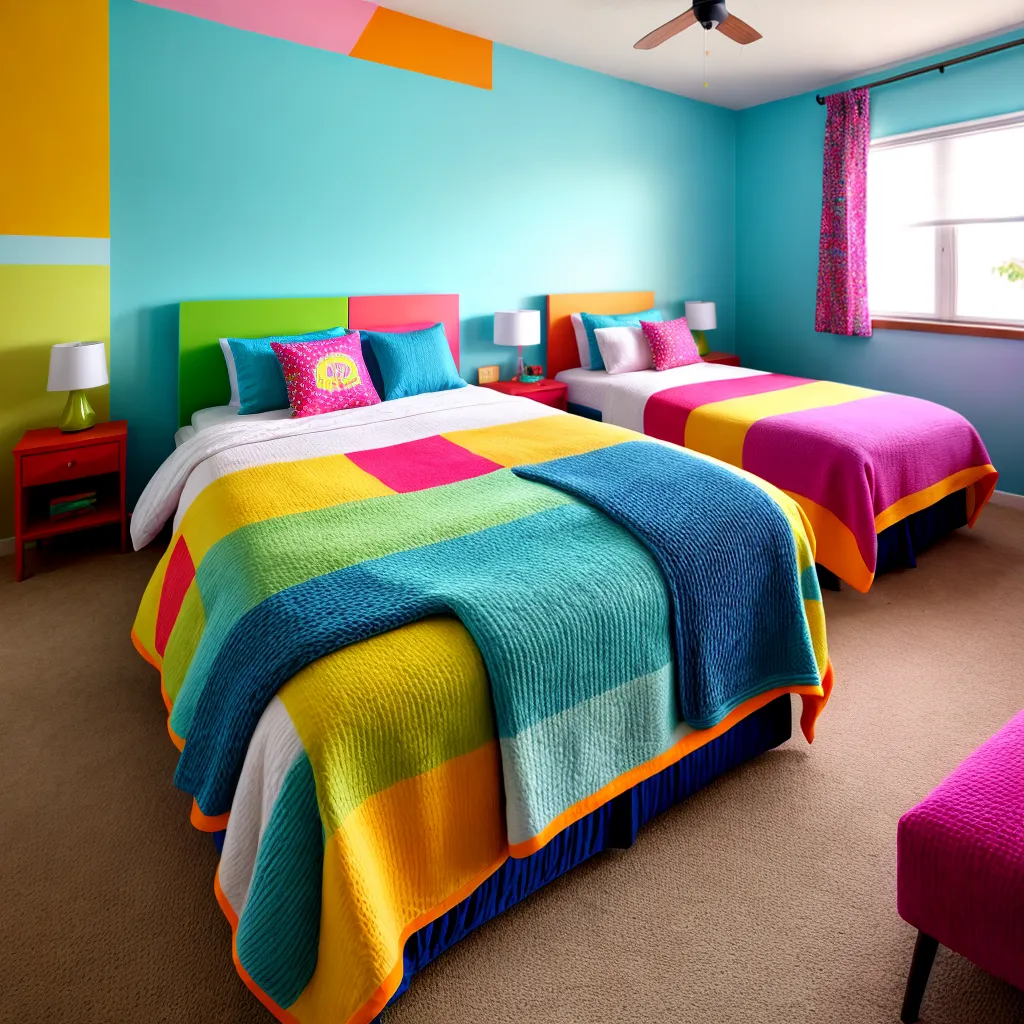 quarto colorido camas estampas animais