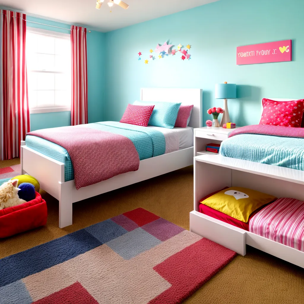 quarto gemeos camas coloridas brinquedos 3