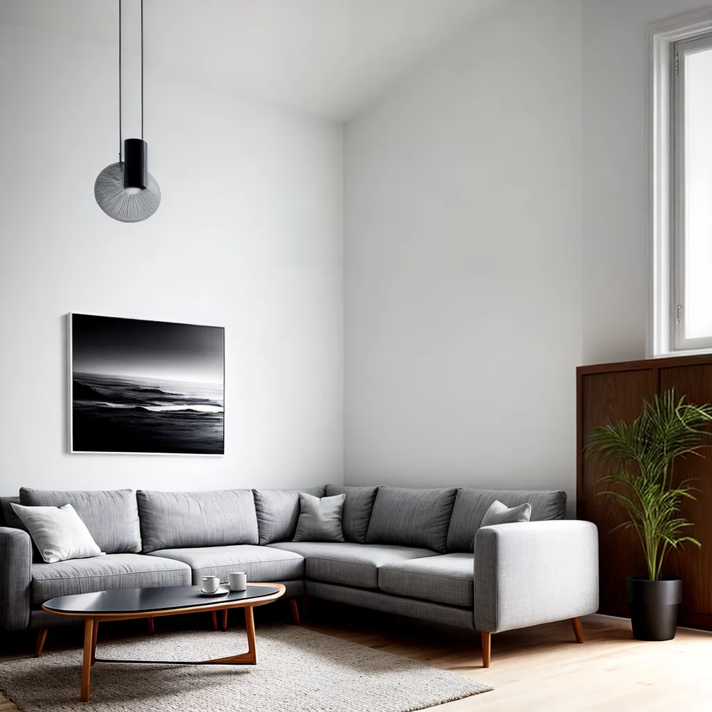 sala elegante sofa branco arte