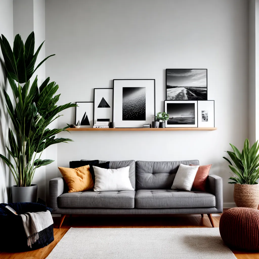 sala estar sofa cinza decoracao moderna