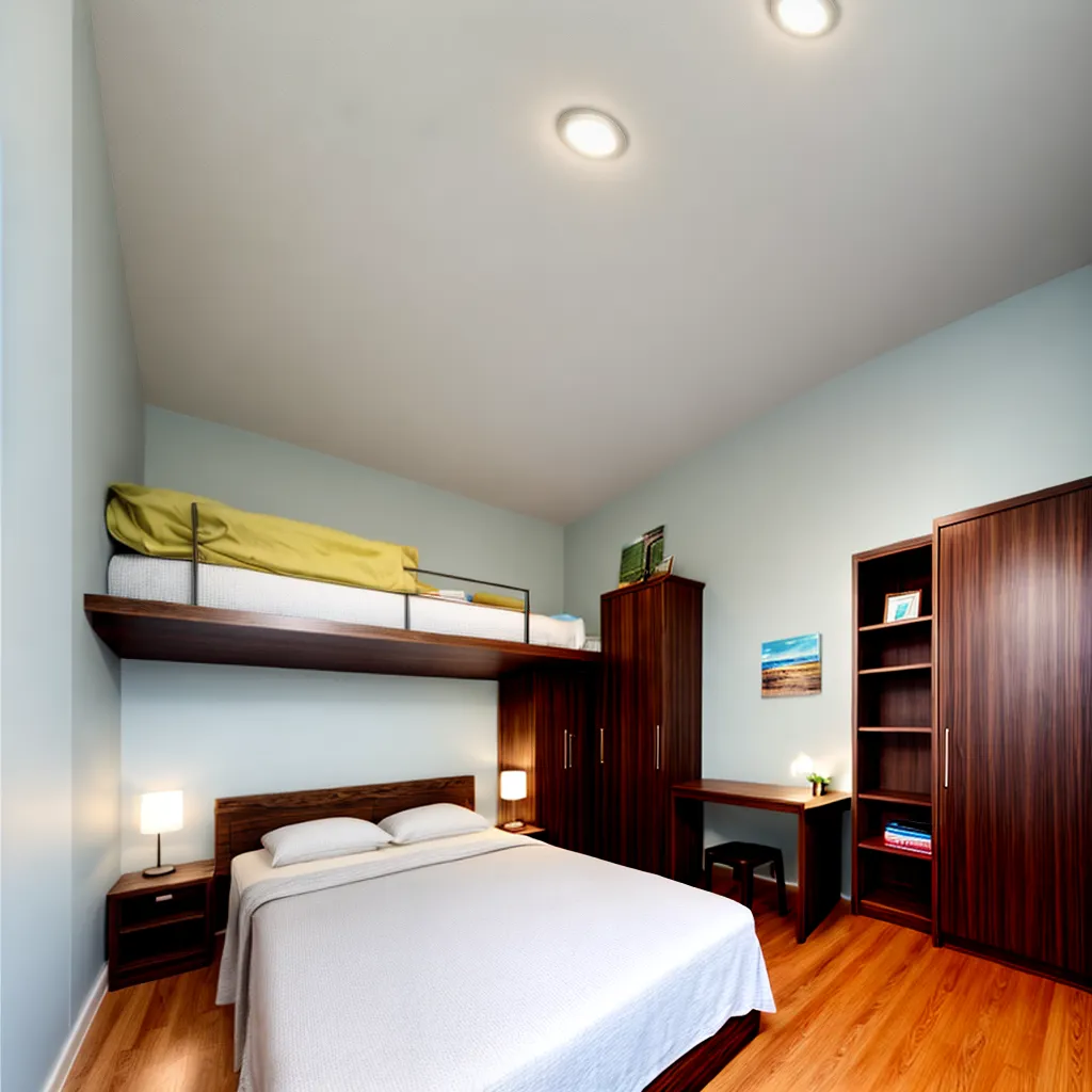quarto solteiro minimalista loft organizado