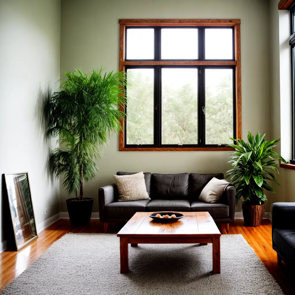 sala terrosa janela plantas mobiliario