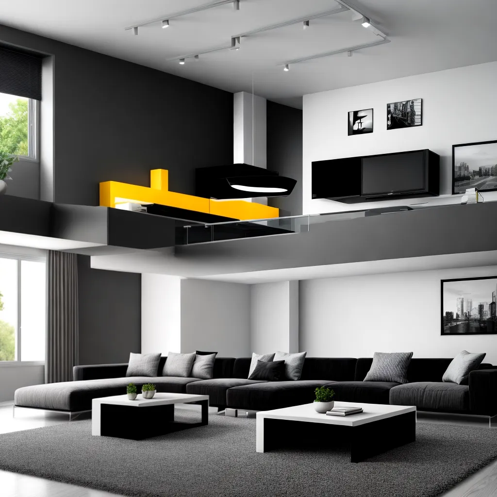 sala estar moderna minimalista sofisticada